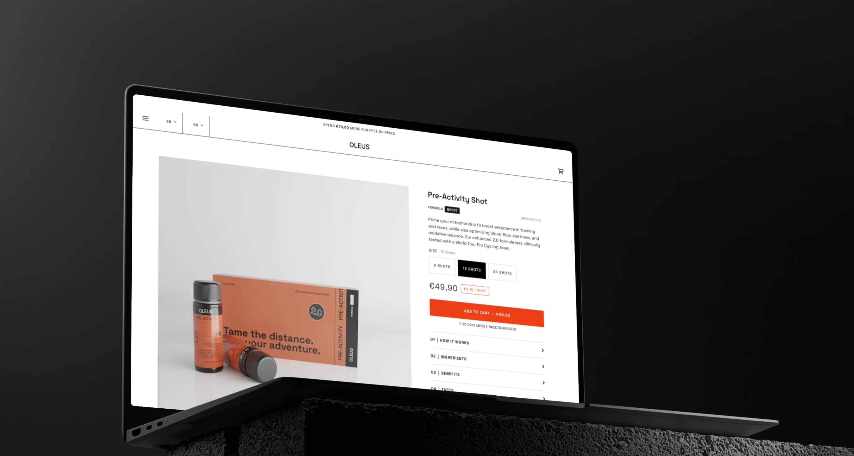 OLEUS website mockup